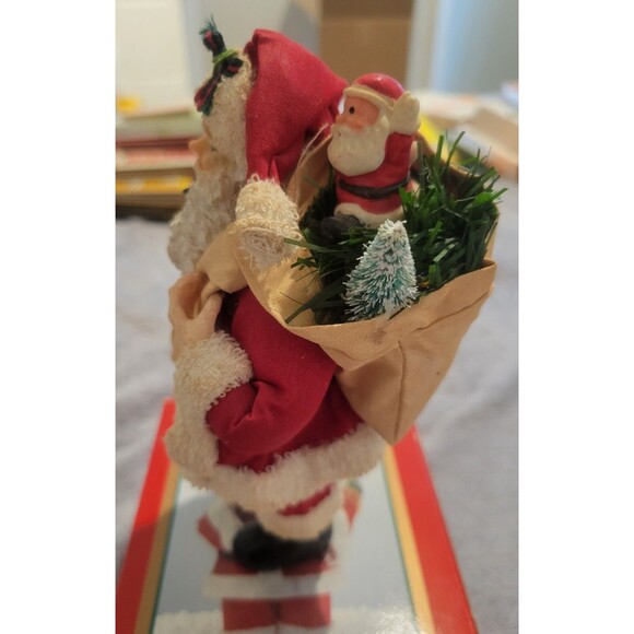 1993 THC Fabric Mache Santa Claus Figurine 11" with Box Christmas Decoration - Picture 8 of 10